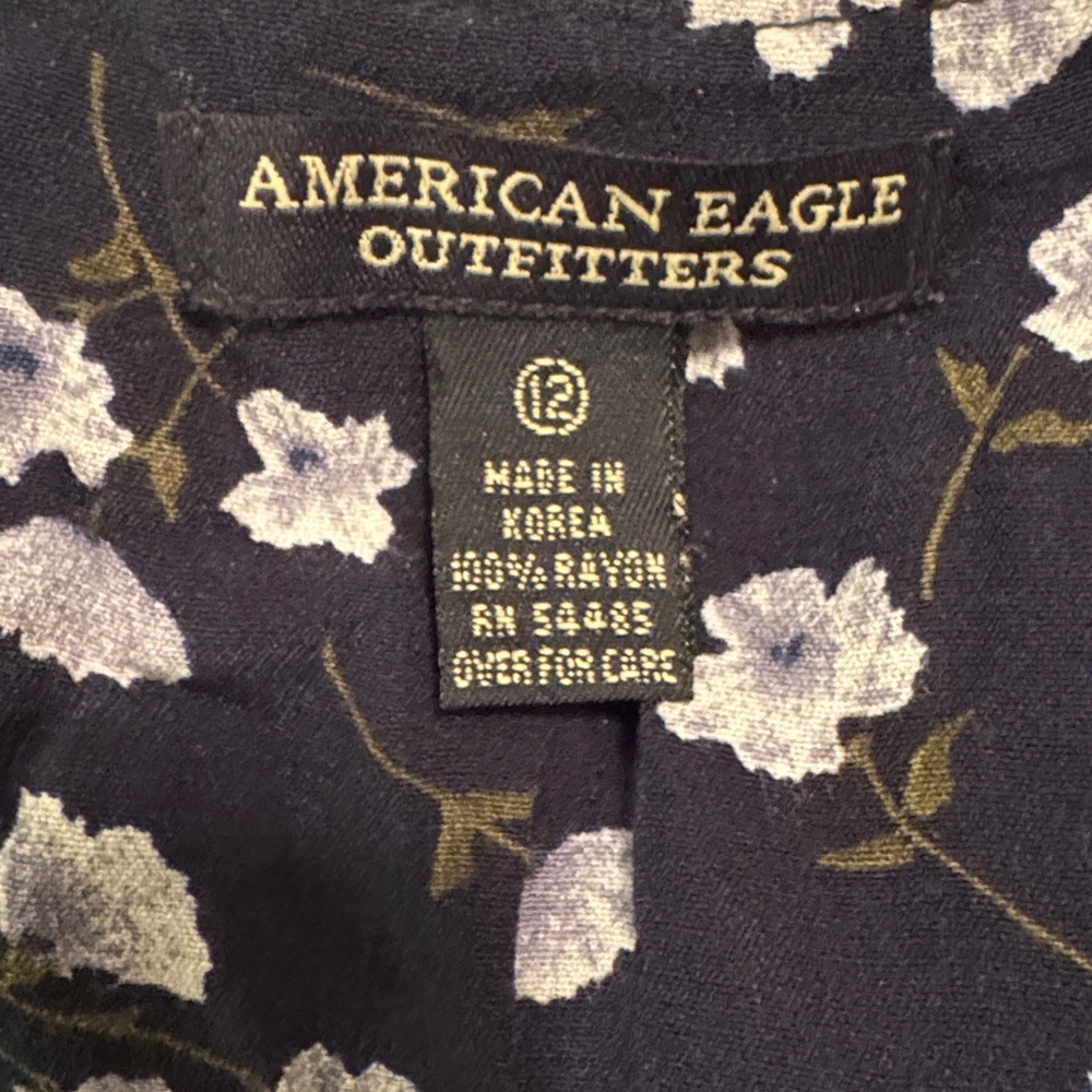 American Eagle Outfitters Navy Floral Mini Dress - Picture 3 of 9